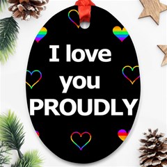 Proudly Love Ornament (oval) 