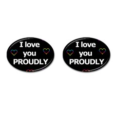 Proudly Love Cufflinks (oval) by Valentinaart