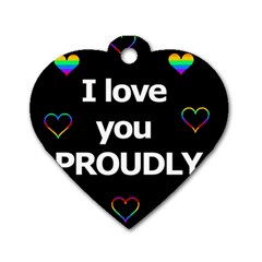 Proudly Love Dog Tag Heart (two Sides)