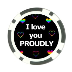 Proudly Love Poker Chip Card Guards by Valentinaart