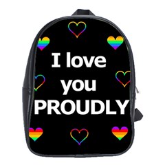 Proudly Love School Bags(large)  by Valentinaart