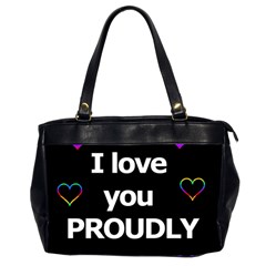 Proudly Love Office Handbags (2 Sides)  by Valentinaart