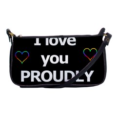 Proudly Love Shoulder Clutch Bags by Valentinaart