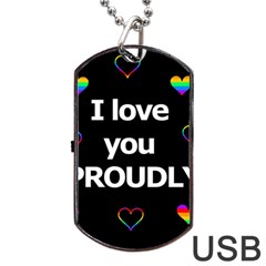 Proudly Love Dog Tag Usb Flash (two Sides)  by Valentinaart