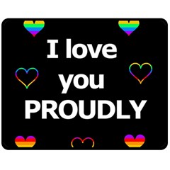 Proudly Love Double Sided Fleece Blanket (medium)  by Valentinaart