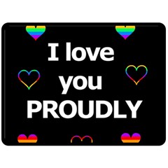 Proudly Love Double Sided Fleece Blanket (large)  by Valentinaart