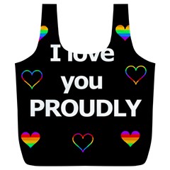 Proudly Love Full Print Recycle Bags (l)  by Valentinaart