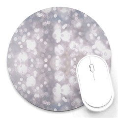 Light Circles, Rouge Aquarel Painting Round Mousepads by picsaspassion