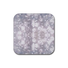 Light Circles, Rouge Aquarel Painting Rubber Coaster (square) 