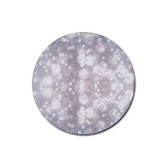 Light Circles, Rouge Aquarel Painting Rubber Coaster (round)  by picsaspassion