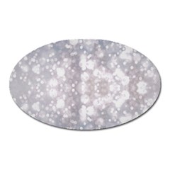 Light Circles, Rouge Aquarel Painting Oval Magnet