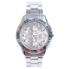 Light Circles, Rouge Aquarel Painting Stainless Steel Analogue Watch