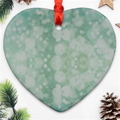 Light Circles, Mint Green Color Ornament (heart) 