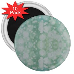 Light Circles, Mint Green Color 3  Magnets (10 Pack) 