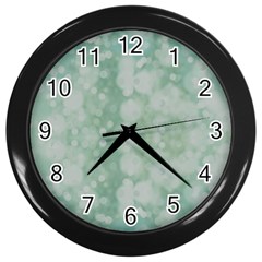 Light Circles, Mint Green Color Wall Clocks (black)