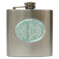 Light Circles, Mint Green Color Hip Flask (6 Oz)