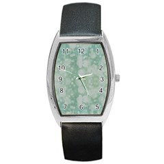 Light Circles, Mint Green Color Barrel Style Metal Watch