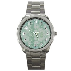 Light Circles, Mint Green Color Sport Metal Watch