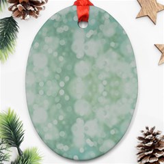 Light Circles, Mint Green Color Oval Ornament (two Sides)