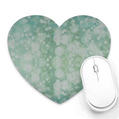 Light Circles, Mint Green Color Heart Mousepads