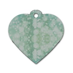 Light Circles, Mint Green Color Dog Tag Heart (two Sides)