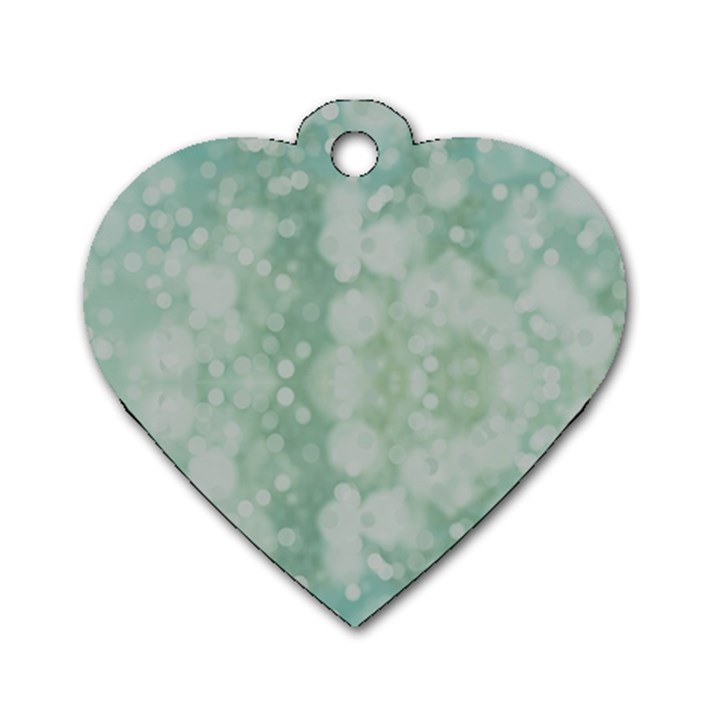 Light Circles, Mint green color Dog Tag Heart (Two Sides)