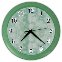 Light Circles, Mint Green Color Color Wall Clocks