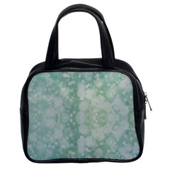 Light Circles, Mint Green Color Classic Handbags (2 Sides)