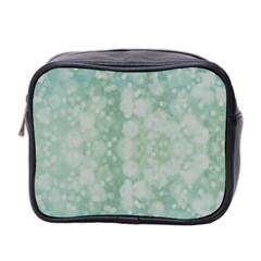 Light Circles, Mint Green Color Mini Toiletries Bag 2-side by picsaspassion