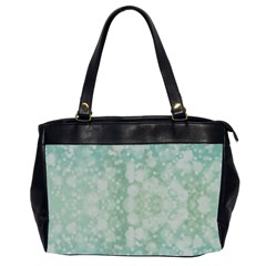 Light Circles, Mint Green Color Office Handbags (2 Sides) 