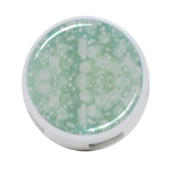 Light Circles, Mint Green Color 4-port Usb Hub (two Sides) 