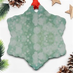 Light Circles, Mint Green Color Snowflake Ornament (2-side)