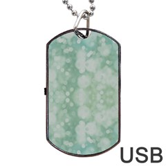 Light Circles, Mint Green Color Dog Tag Usb Flash (two Sides) 