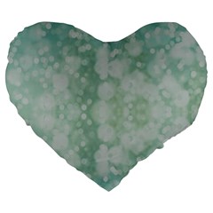 Light Circles, Mint Green Color Large 19  Premium Flano Heart Shape Cushions by picsaspassion