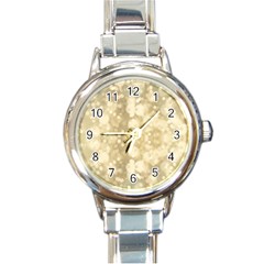 Light Circles, Brown Yellow Color Round Italian Charm Watch