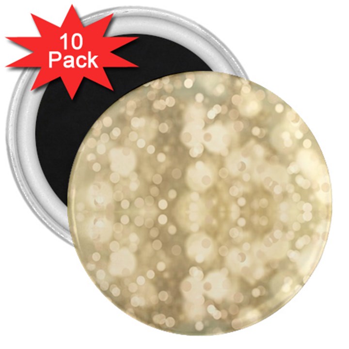 Light Circles, Brown Yellow color 3  Magnets (10 pack) 