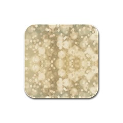 Light Circles, Brown Yellow Color Rubber Square Coaster (4 Pack)  by picsaspassion