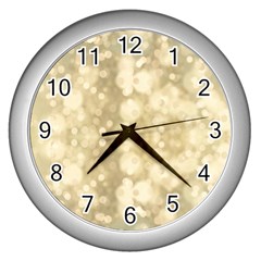 Light Circles, Brown Yellow Color Wall Clocks (silver) 