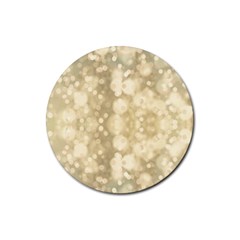 Light Circles, Brown Yellow Color Rubber Coaster (round) 