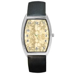 Light Circles, Brown Yellow Color Barrel Style Metal Watch