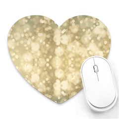 Light Circles, Brown Yellow Color Heart Mousepads by picsaspassion