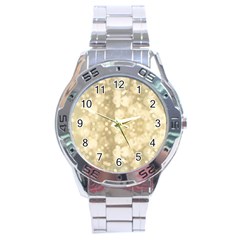 Light Circles, Brown Yellow Color Stainless Steel Analogue Watch