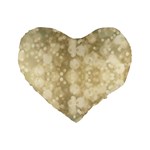 Light Circles, Brown Yellow color Standard 16  Premium Flano Heart Shape Cushions Front