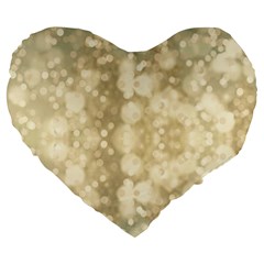 Light Circles, Brown Yellow Color Large 19  Premium Flano Heart Shape Cushions