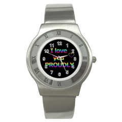 I Love You Proudly Stainless Steel Watch