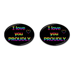 I Love You Proudly Cufflinks (oval) by Valentinaart