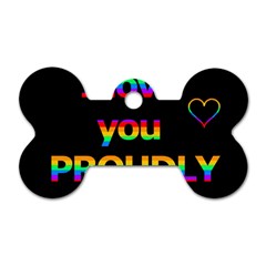 I Love You Proudly Dog Tag Bone (one Side) by Valentinaart