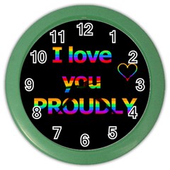 I Love You Proudly Color Wall Clocks by Valentinaart