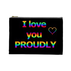 I Love You Proudly Cosmetic Bag (large) 