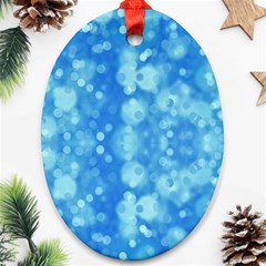 Light Circles, Dark And Light Blue Color Ornament (oval) 